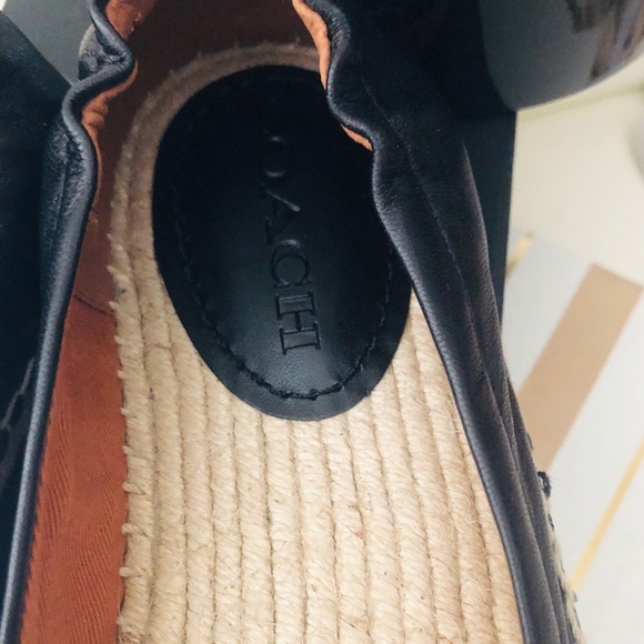 🎀 Coach Clara Leather Ballet Espadrille in Black - Picture 4 of 8
